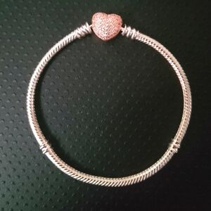 Pandora Sparkling Hearts Two Tone Bracelet